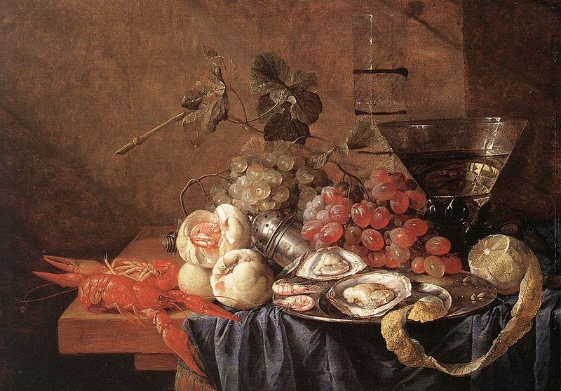 Jan Davidz de Heem Fruits and Pieces of Seafood Germany oil painting art